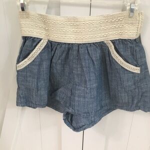 Just Be, Blue and off-white shorts. Size small
